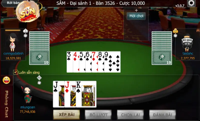 Sâm lốc là game chơi bài 52 lá