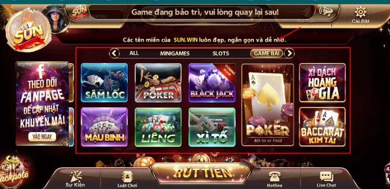 Sảnh Game bài Sunwin chất lượng