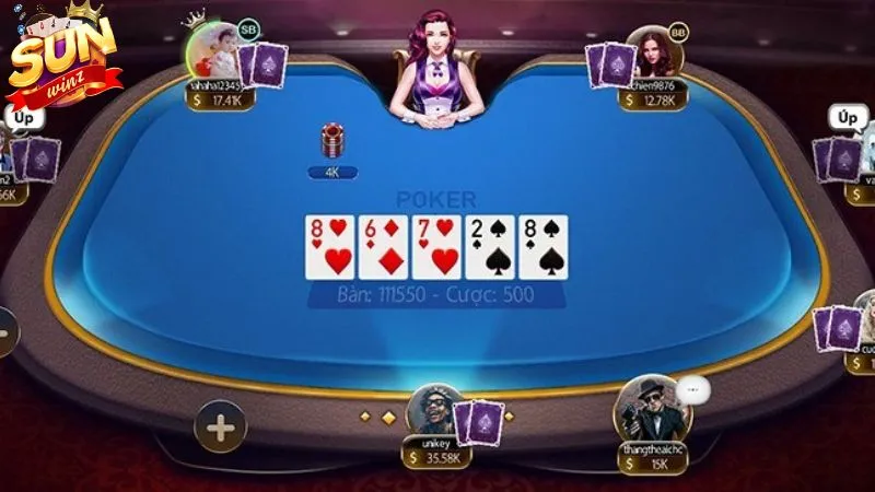 Các tổ hợp bài thường gặp tại poker Sun win