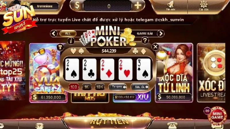 Chơi Poker Sunwin với phần thưởng hấp dẫn