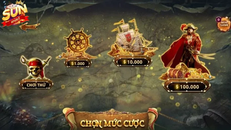 Chọn dòng cược trong game Pirate King tại Sunwin